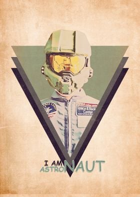 Astronau Retro Poster