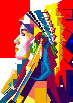 Apache Woman Pop Art