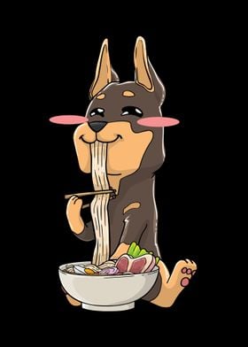 Doberman Dog Ramen Noodles