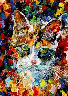 Abstrac cat painting