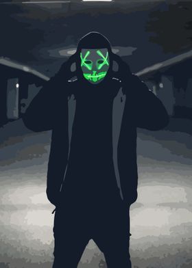 Fashion Green Ghost Face