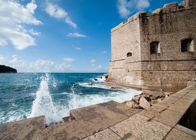Wall of Dubrovnik and Sea