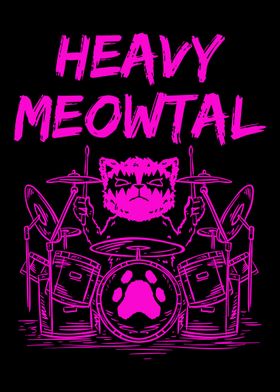 HeayMetal Drummer and Cat