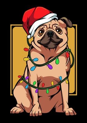 Pug Santa Christmas Light 