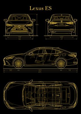 Lexus ES 2019 Blueprint  