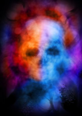 Ghostly skull abstract