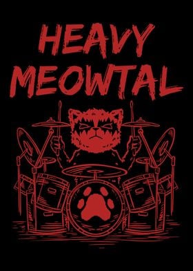 HeayMetal Drummer and Cat