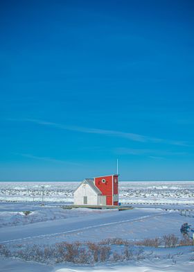 Isolated and snowy house