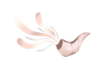 Jewish rose gold shofar