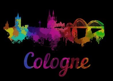 Cologne Skyline Colorful