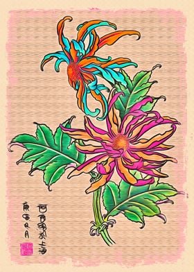 Japanese Art Flower Print