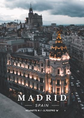 Madrid Coordinate Art
