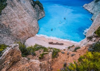 Navagio Shipwreck Beach On