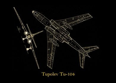 Tupolev Tu104 Blueprint 