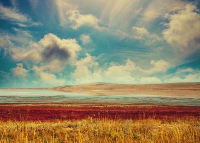 Landscape Lake Steppe Prai