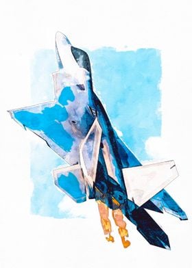 F22 Raptor Watercolor