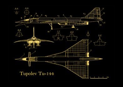 Tupolev Tu144 Blueprint 