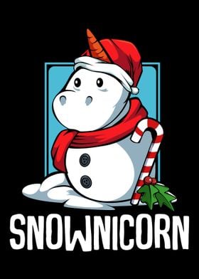 Snownicorn Snowman Adorabl