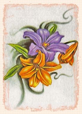 Flower Print Floral Art