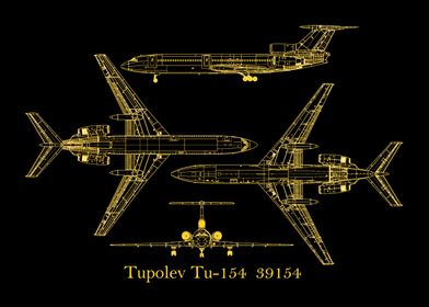 Tupolev Tu154 Blueprint  