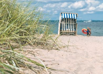 Sand Dune With Grass And B