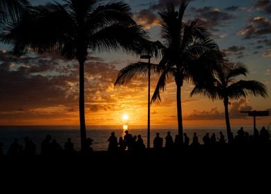 Silhouette Of People Enjoy