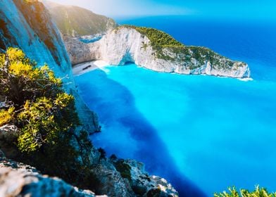 Panorama Of Navagio Beach 