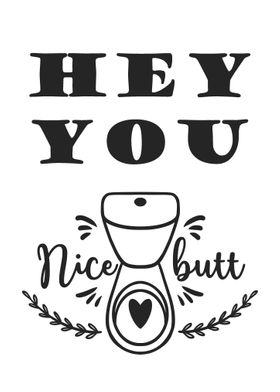 NICE BUTT Funny Bathroom