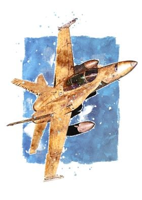 F18 Hornet Watercolor