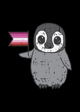 Penguin Lesbian Pride Flag