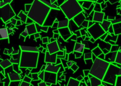 3d Green Cubes