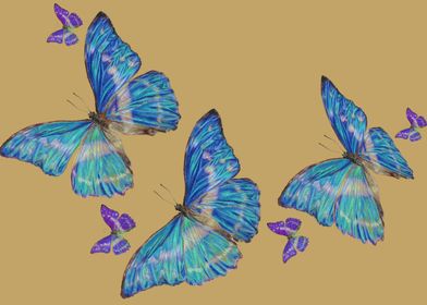 Flying Blue Butterflies