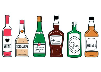 Alcohol bottles