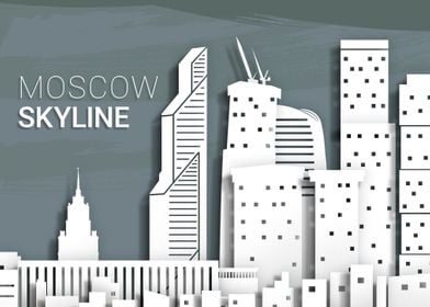 Paper Cut Moscow Skyline