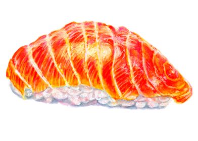 Realistic Sushi Painting