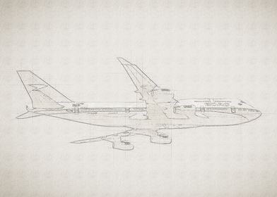 Hand Drawn Boeing 747