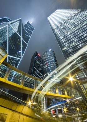 hongkong city in night