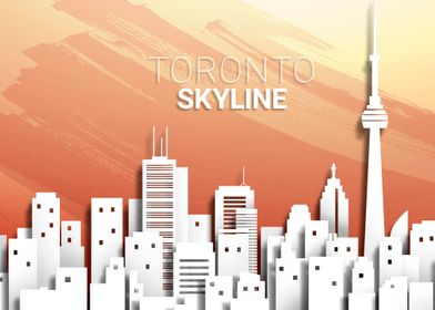 Paper Cut Toronto Skyline