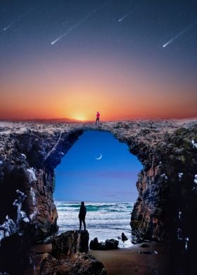 Beach Cave Shooting Stars