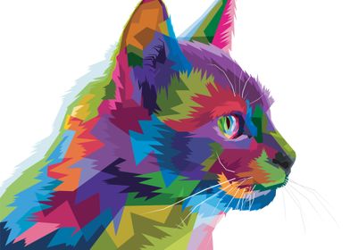 Cat geometric portrait