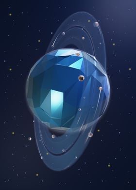 Uranus in Low Poly Style