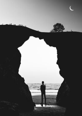 Beach Cave BNW Silhouette