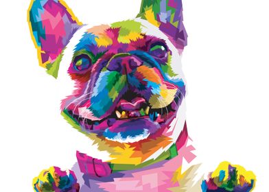 French Bulldog geometric