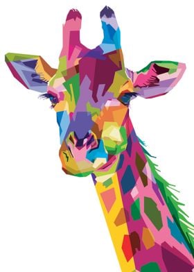 Giraffe geometric portrait