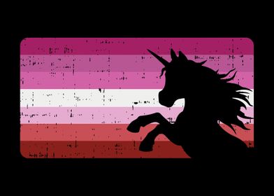 Lesbian Pride Flag Unicorn