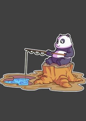 Panda Fishing Fisherman