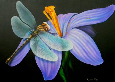 Dragonfly and flower