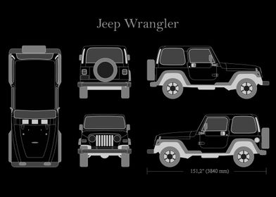 Jeep Wrangler 1995 ' Poster by shiner artist | Displate