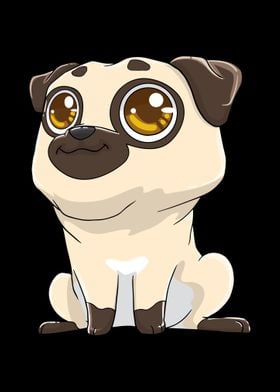 Pug Dog Kawaii Cute