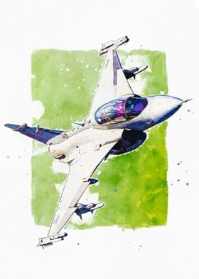 JAS39 Gripen Watercolor